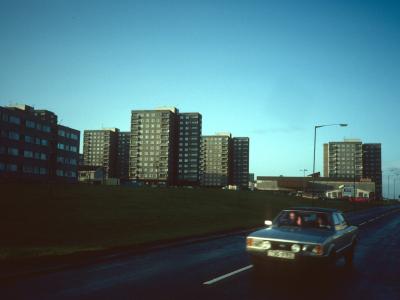 View of 13-storey blocks on Whitlawburn Development