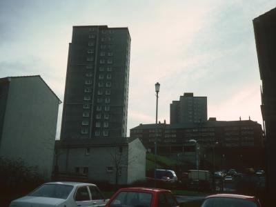 View of Whinhill Court in foreground and Prospecthill Court in background