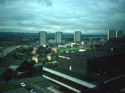 View of 17-storey blocks in Central Motherwell CDA