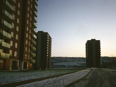 View of 15-storey blocks in Foxbar development