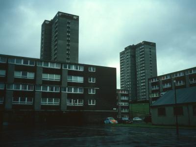 View of 18-storey blocks on Cranhill Estate