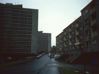 View of Lister Heights and Gibson Heights from Drygate