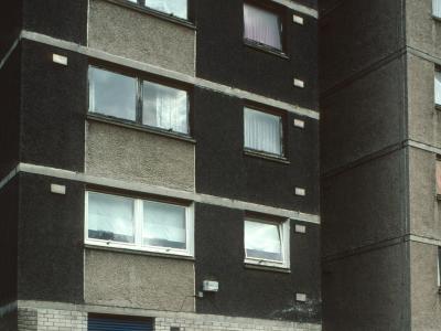 View of 24-storey block in Laurieston