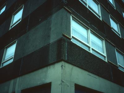 Detail view of multi-storey block on Balgrayhill Road