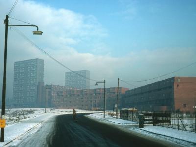 View of Woodside development, with area 'A' on left and 'B' on right of image