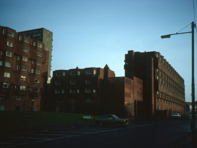 View of 8-storey and 5-storey blocks on Woodside development