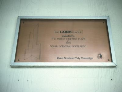Plaque on 26-storey block