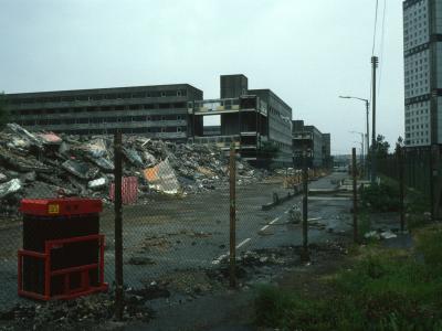 View of 7-storey blocks undergoing demolition with 170 Sandiefield Road and 200 Sandiefield Road in background