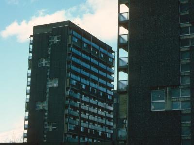 View of two 18-storey blocks at Waddell Court