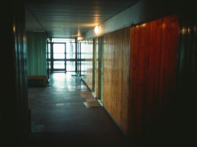 View of lft lobby in 18-storey block in Hutchesontown Area 'B'
