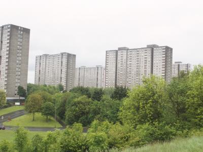 View of 20-storey blocks in Sighthill