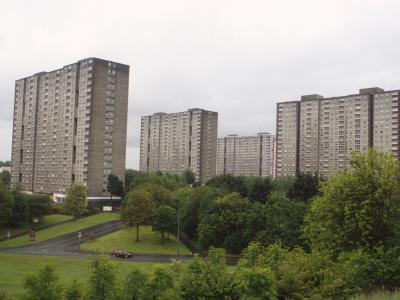 View of 20-storey blocks in Sighthill