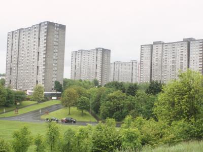View of 20-storey blocks in Sighthill
