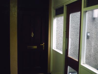 View of hallway in 20-storey block in Sighthill