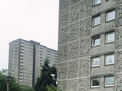 View of 20-storey blocks in Sighthill