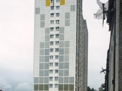 View of 20-storey block in Sighthill