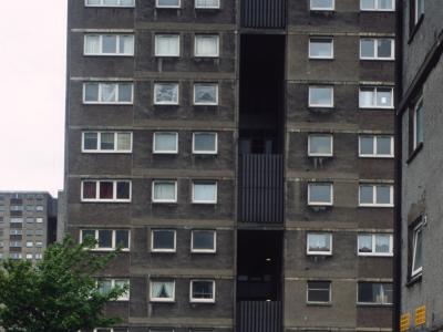 View of 20-storey block in Sighthill