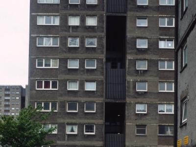 View of 20-storey block in Sighthill