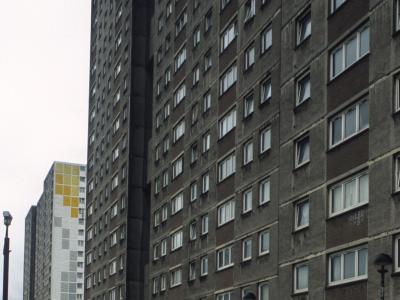 View of 20-storey block in Sighthill