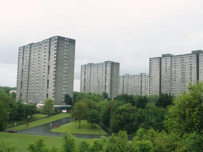 View of 20-storey blocks in Sighthill