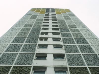 View of 20-storey block in Sighthill