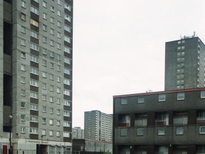 View of 20-storey blocks in Sighthill