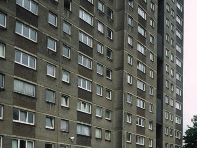 View of 20-storey block in Sighthill