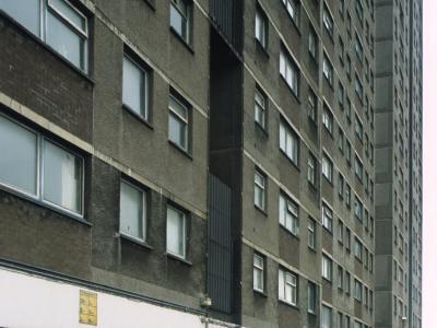 View of 20-storey block in Sighthill