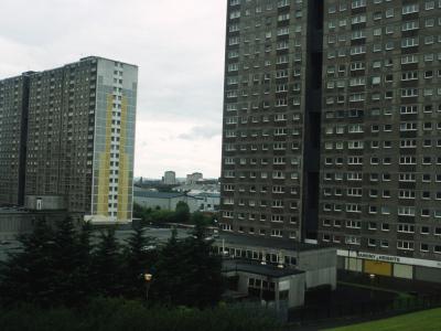 View of 20-storey blocks in Sighthill