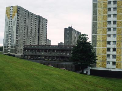 View of 20-storey blocks in Sighthill