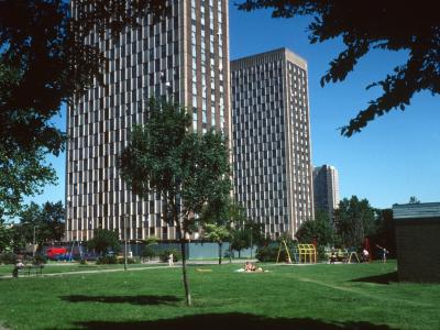View of 23-storey blocks at Barbot Street redevelopment
