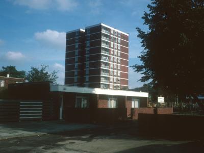 View of one 11-storey block