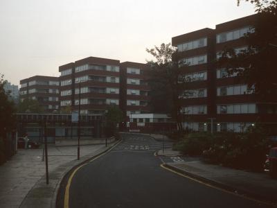Tom Smith Close with Maze Hill railway station on left