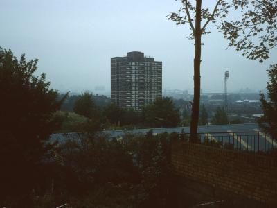 View of Valiant House with Charlton Athletic Football Club visible in background