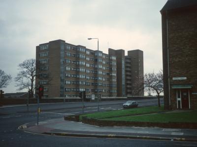 View of Plantagenet House (9-storey block) from top of Frances Street