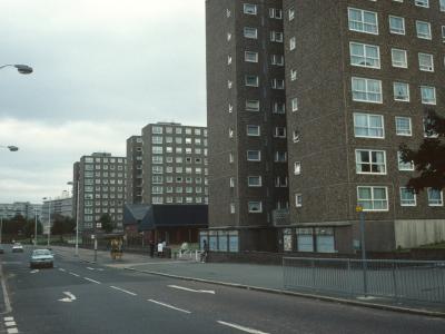 View of Bradstock Road blocks from Wick Road