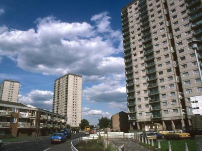 View of 20-storey blocks on Clapton Park Estate