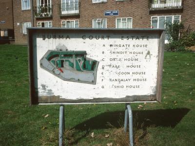 Map of Burma Court Estate with Chindit House in background