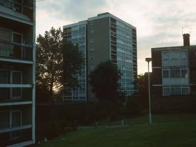 View of 10-storey blocks in Rowley Gardens
