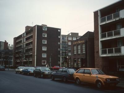 View of Walpole Court with Bronte Court in background