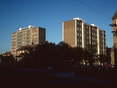 View of Henrietta House and Joanna House from Queen Caroline Street