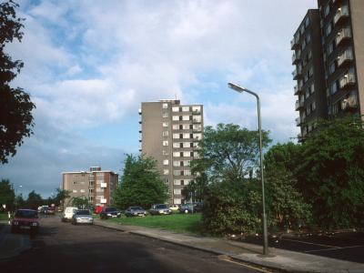 View of both Upper Fosters blocks from New Barnet Street