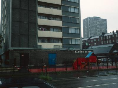View of Rahere House with Peregrine House in background