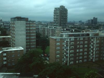 View over Studley Estate with Edrich House in background