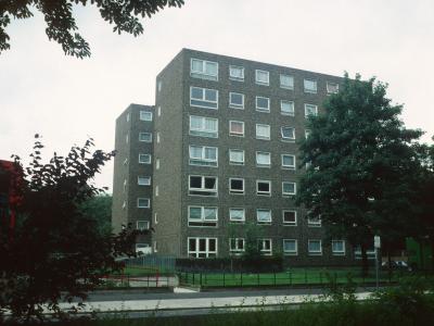 View of one 7-storey block