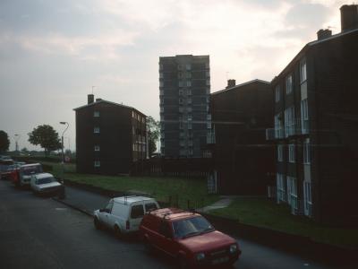 View of both Lodge Lane blocks from King Henry's Drive