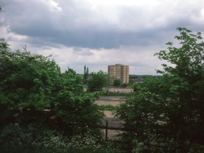 View of 11-storey block on Ramsden Estate