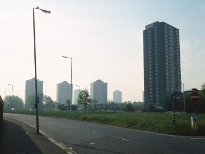 View of Ferrier Point with 15-storey blocks on Beckton Road in background