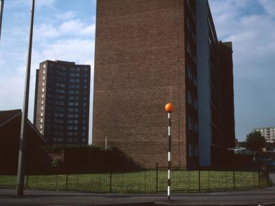View of Massey Court in centre with Austin Court in background