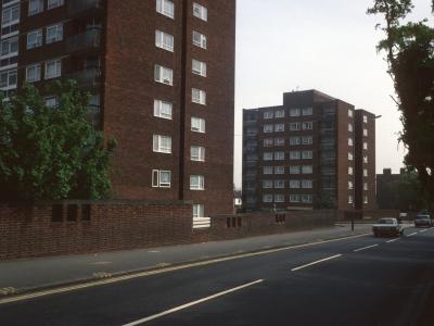View of 1-64 Gardner Close in foreground and 112-142 Gardner Close in background